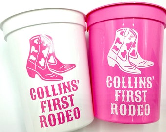 Cowgirl First rodeo birthday cups, first rodeo Party Cups, personalized cowgirl cups, cowgirl party, cowgirl birthday, not my first rodeo