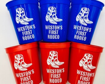 Cowgirl First rodeo birthday cups, lets go girls, personalized cowgirl cups, cowgirl party, cowgirl birthday, not my first rodeo