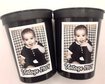 Custom plastic cups, personalized Party cups, Personalized Birthday, Custom face Cups, Custom face party decorations,
