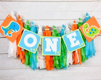 Dinosaur Birthday High Chair Banner - Dinosaur Banner Dinosaur Birthday Decorations First Birthday Happy Birthday Banner Party Decorations