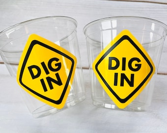 Construction Birthday, Dig In Construction Party Cups - Dig In Cups Construction Party Decorations Baby Shower Decorations