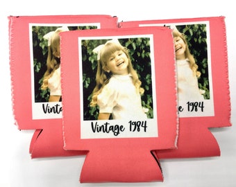 Personalized Photo Neoprene Can Cooler, Custom Party Favors