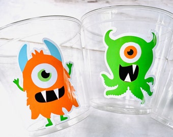 Monster Party Cups - Monster Cups Monster Party Decorations Monster Baby Shower Decor Monster Birthday Decorations First Birthday