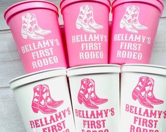 First rodeo birthday cups, first rodeo Party Cups, personalized cowgirl cups, cowgirl party, cowgirl birthday, not my first rodeo birthday