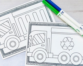 Trash Truck Coloring Pages, Trash Bash Party Favors