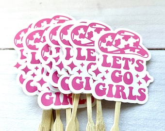 Décoration pour cupcakes d'anniversaire Cowgirl, imprimé vache rose, lot de 12