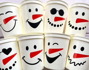 Snowman Party Cups, Christmas Party Cups, Snowman Party Favors, Winter Party Cups, Snowman Party