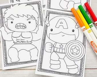 superhero coloring etsy