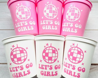 Disco Ball Party Cups, Cowgirl Bachelorette Favors, 16oz Reusable Stadium Cups