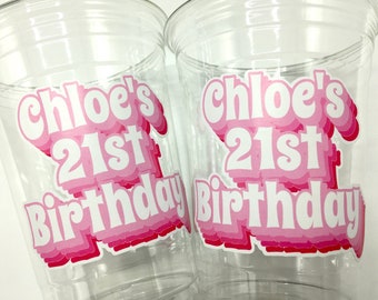 Custom plastic cups, personalized Party cups, Create your own text, Personalized Birthday, Custom party decorations, Any Text