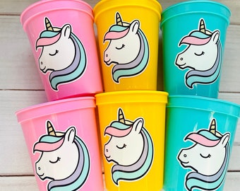 Unicorn Birthday Party Cups – Rainbow Unicorn, Baby Shower Favors