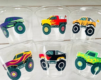 Monster Truck Birthday Party Cups - Treat Table Favors