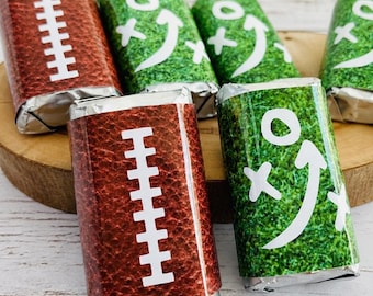 Pegatinas para mini barras de dulces para fiestas de fútbol, recuerdos para fiestas de cumpleaños (30 unidades)