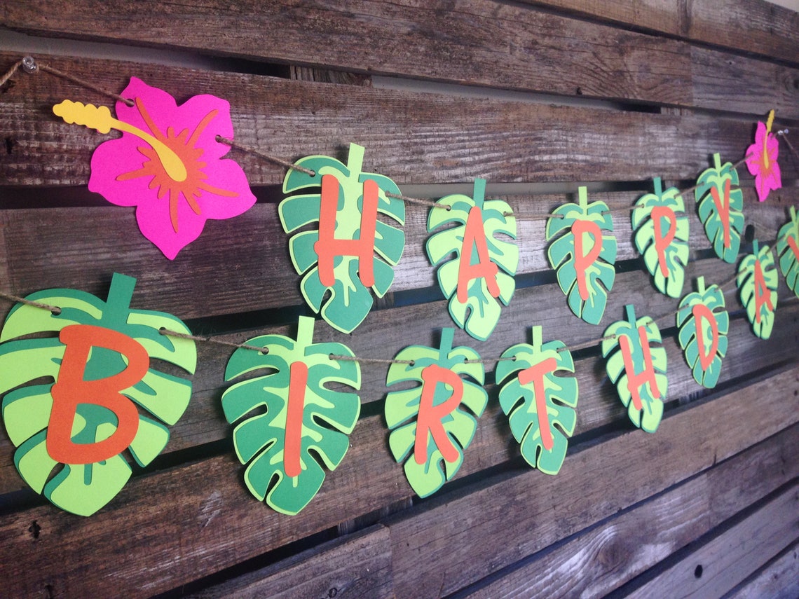 Luau Birthday Banner Luau Banner Luau Birthday Decorations - Etsy