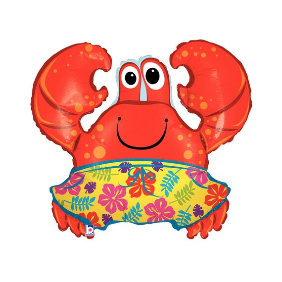 Crab Party Balloon Crab Balloon Under The Sea Mermaid Party Etsy