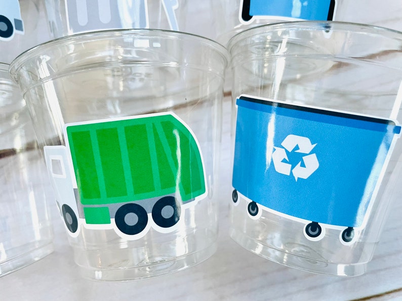 Garbage Truck Party Cups, 9oz, Recycle Truck Theme image 5