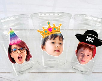 Funny Hat Party Cups, Custom Plastic Party Cups Personalized Party Cups Personalized 40th Birthday Cups, Custom Face Party Cups Decorations