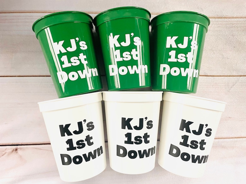 Football Party Cups Reusable 16oz Stadium Cups Football Favors Etsy