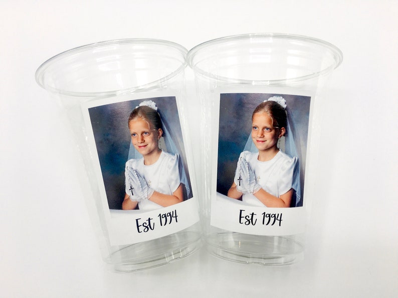 Custom plastic cups, Personalized Party cups, Personalized 30th Birthday, Custom face Cups, Custom face party decorations, Vintage 30th image 3