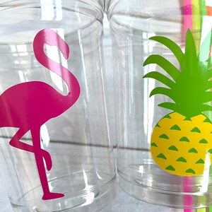 Luau Party Cups Luau Cups Luau Party Decorations Tropical Party Luau Baby Shower Decorations Luau Birthday Decorations image 2