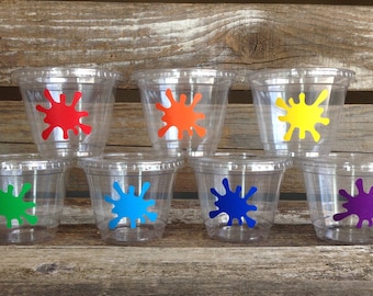 Art Party Cups - Art Cups Art Party Decorations Art Decorations Art Splats Birthday Decorations Paint Party