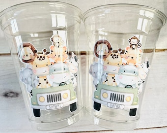 Safari Party Cups – Jungle Animal Baby Shower Decorations