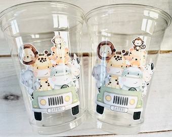 Safari Party Cups - Safari Jungle Baby Shower Party Cups, Safari Decorations, Safari Baby Shower Decorations