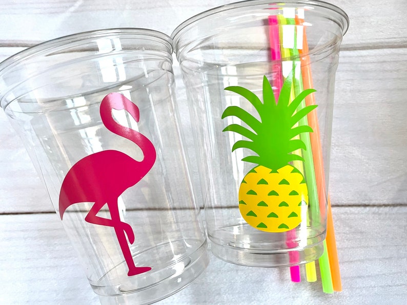 Luau Party Cups Luau Cups Luau Party Decorations Tropical Party Luau Baby Shower Decorations Luau Birthday Decorations image 1