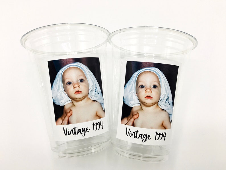 Custom plastic cups, Personalized Party cups, Personalized 30th Birthday, Custom face Cups, Custom face party decorations, Vintage 30th image 8