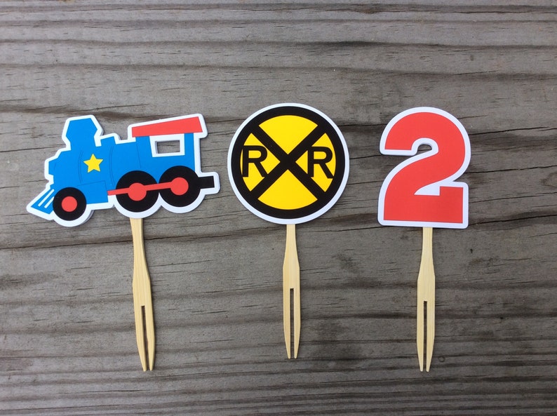 Train Party Cupcake Toppers Train Cupcake Toppers Train Etsy