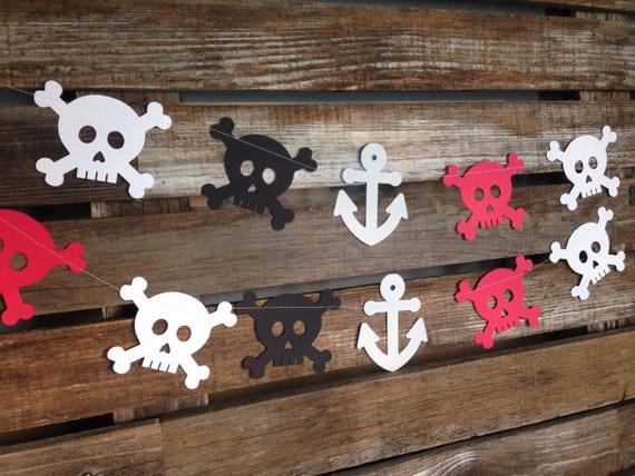 Pirate Party Garland Pirate Garland Pirate Birthday Decorations Happy  Birthday Pirate Party Decorations 