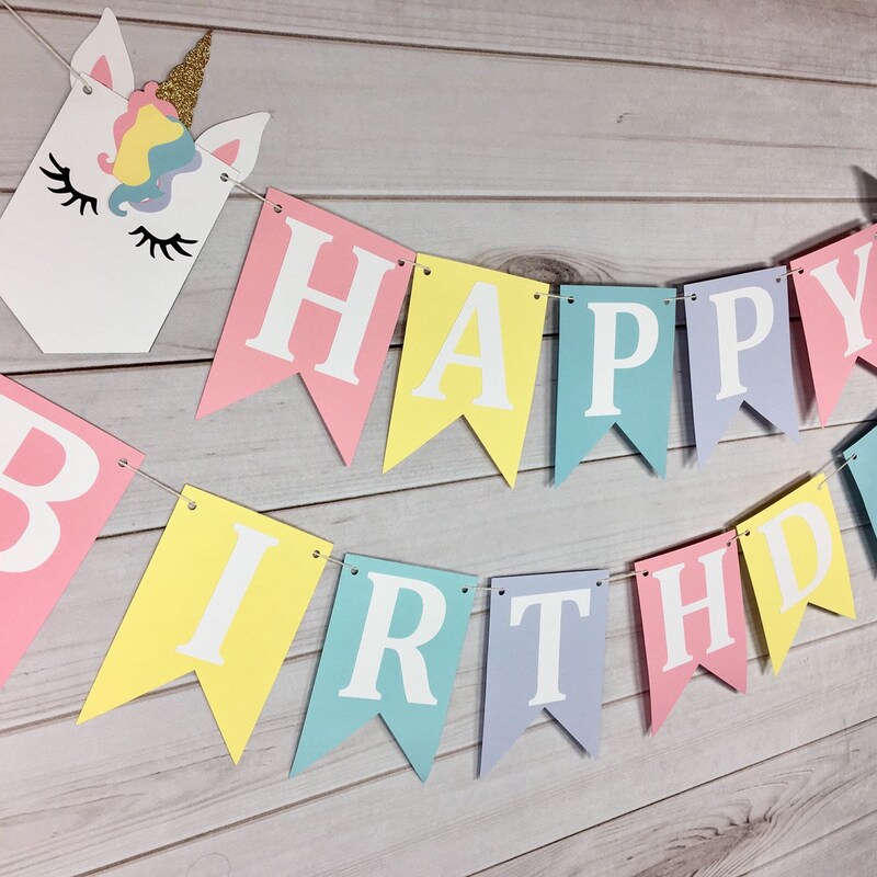 Unicorn Party Jumbo Letter Banner
