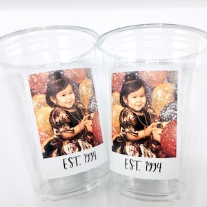 Custom plastic cups, Personalized Party cups, Personalized 30th Birthday, Custom face Cups, Custom face party decorations, Vintage 30th image 6