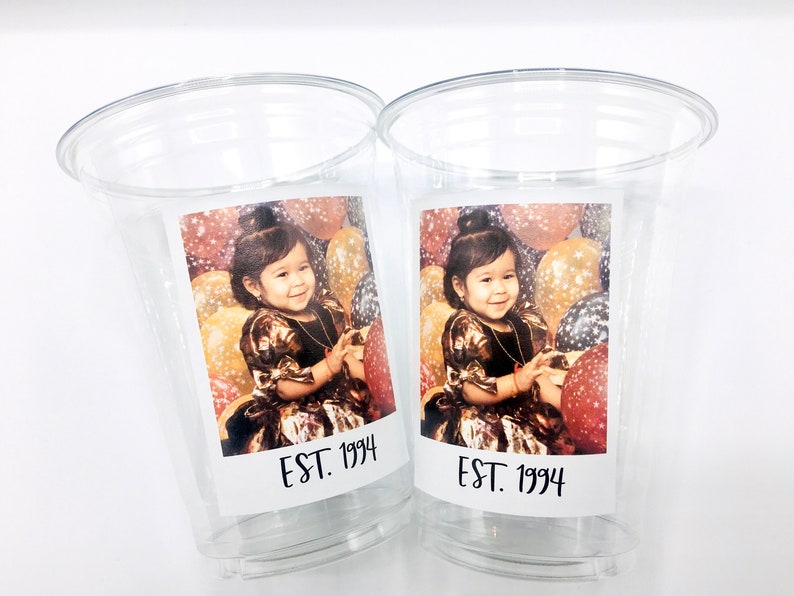 Custom plastic cups, Personalized Party cups, Personalized 30th Birthday, Custom face Cups, Custom face party decorations, Vintage 30th image 6