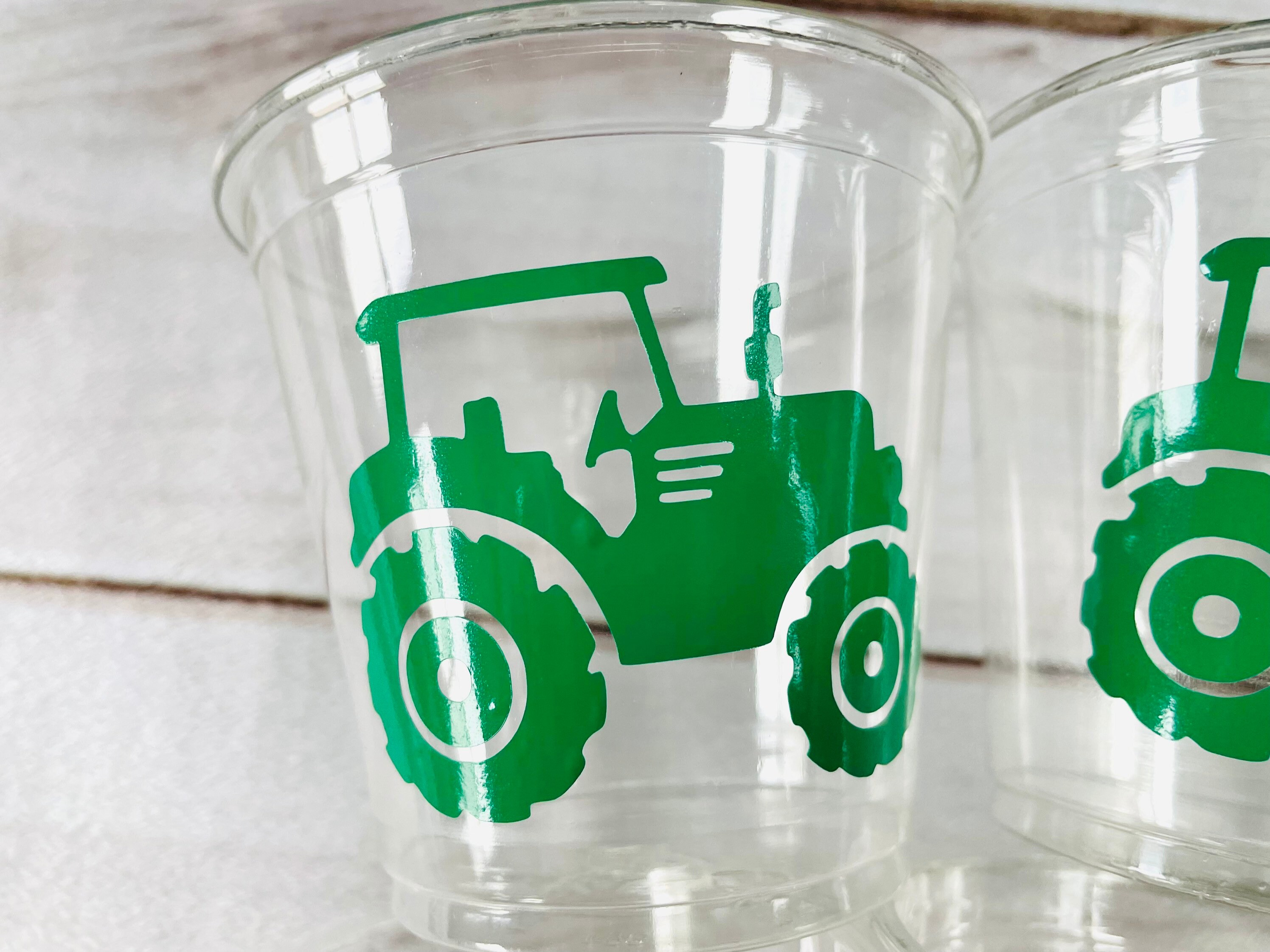 Disposable Tractor Party Cups Tractor Cups Green Tractor Etsy
