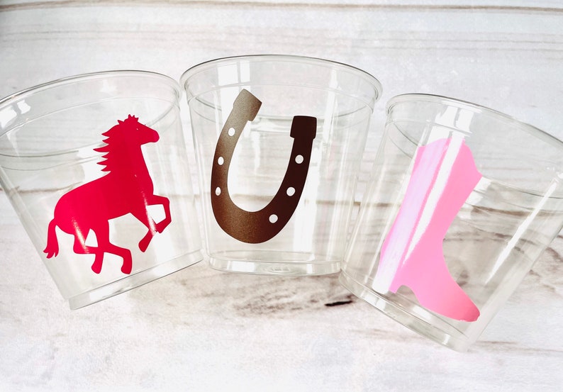 Cowgirl Party Cups Cowgirl Cups Cowgirl Party Decorations Cowgirl Baby Shower Decorations Cowgirl Birthday Decorations image 1