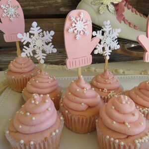 Winter Party Cupcake Toppers Winter Cupcake Toppers Baby Its Cold Outside Winter Party Decorations Winter Baby Shower Decorations image 3