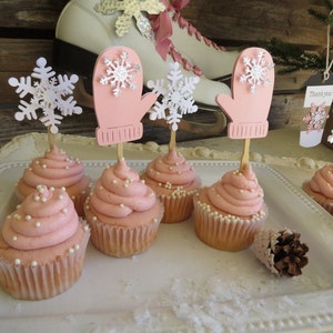 Winter Party Cupcake Toppers Winter Cupcake Toppers Baby Its Cold Outside Winter Party Decorations Winter Baby Shower Decorations image 5