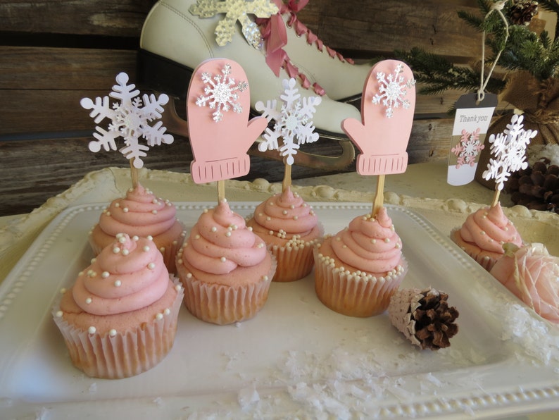 Winter Party Cupcake Toppers Winter Cupcake Toppers Baby Its Cold Outside Winter Party Decorations Winter Baby Shower Decorations image 5