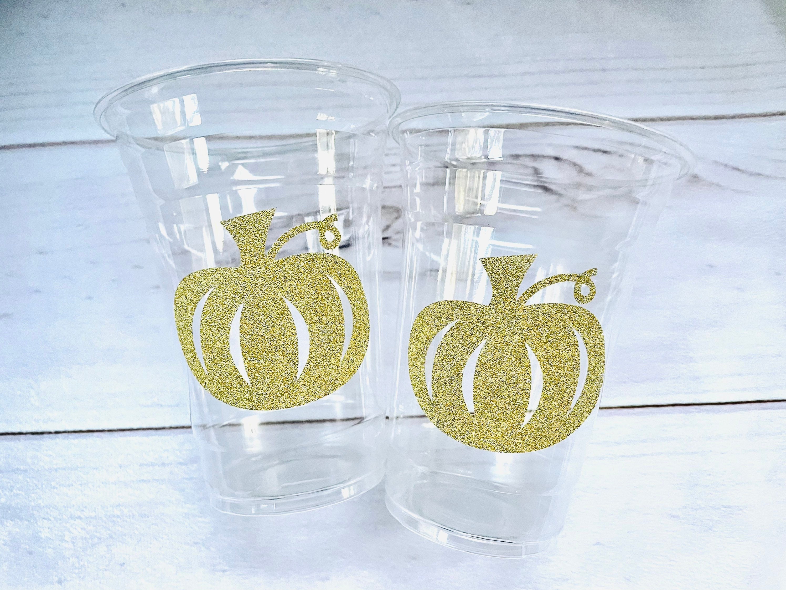 Little Pumpkin Party Cups Glitter Gold Pumpkin Party Decorations Fall Pumpkin Baby Shower Decorations Little Pumpkin Baby