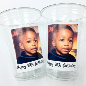 Custom plastic cups, Personalized Party cups, Personalized 30th Birthday, Custom face Cups, Custom face party decorations, Vintage 30th image 5