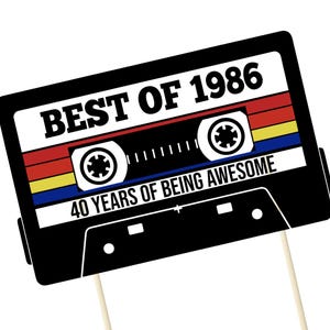 40th Birthday Photo Booth Prop, Of 1986, Cassette Tape Decoration