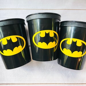 20 Batman Party Cups 12oz clear disposable plastic cups with lids and straws Superhero Birthday Baby Shower 20 Batman Party Cups 12oz clear disposable plastic cups with lids and straws Superhero Birthday Baby Shower