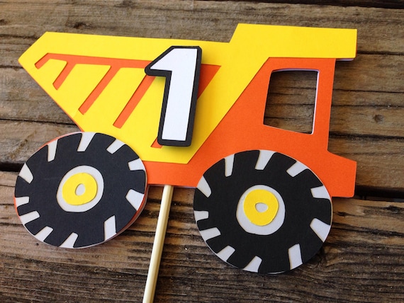 Construction Party Cake Topper Construction Cake Topper Etsy
