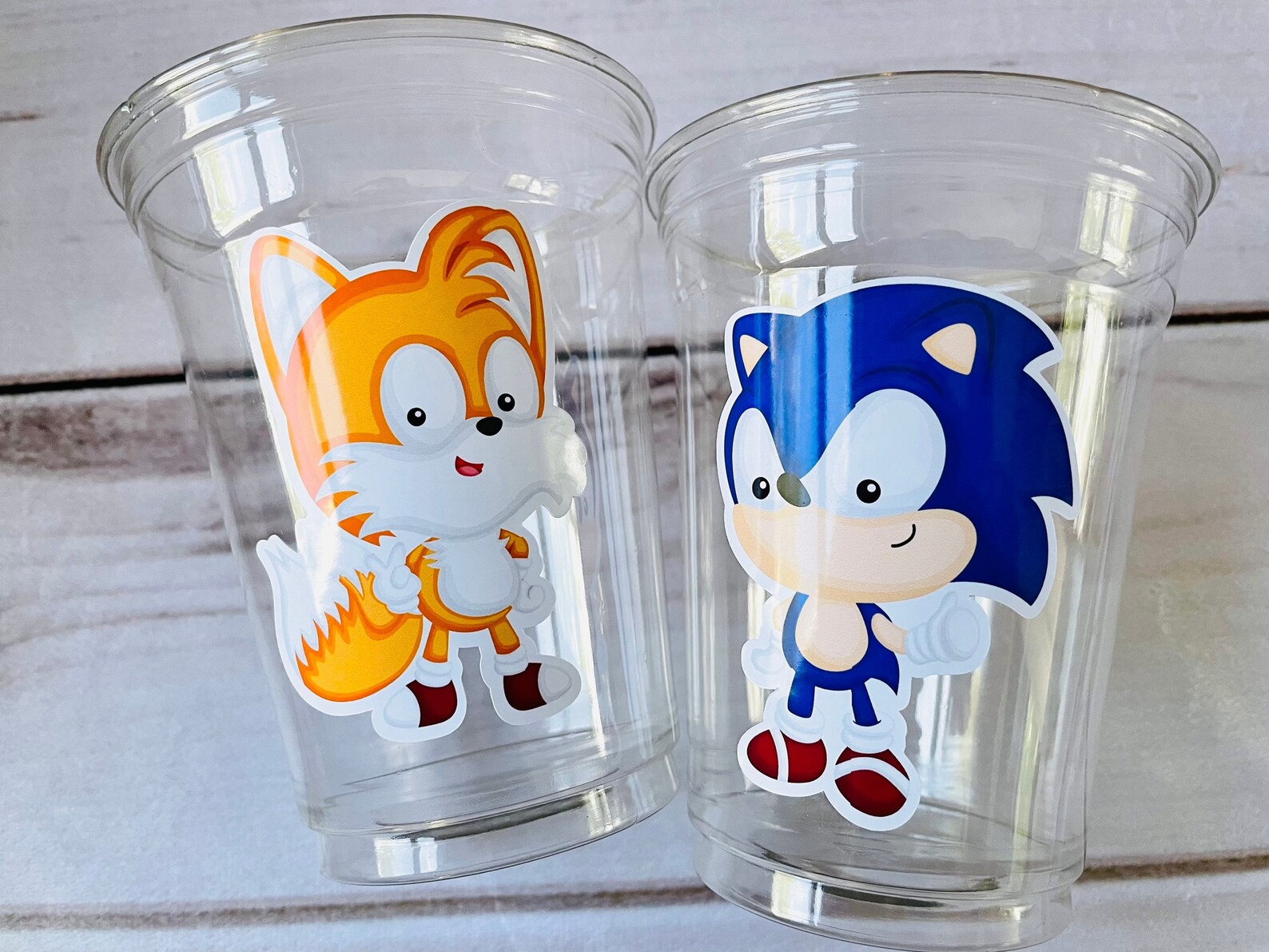 Sonic Party Cups Sonic & Tails Birthday Party Sonic the Etsy