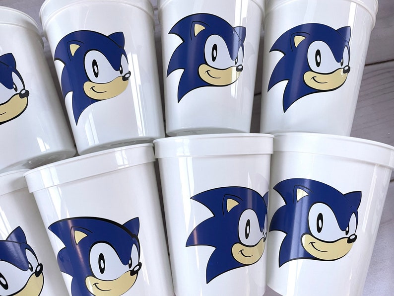 Sonic Party Cups Reusable 16oz Stadium Cups Sonic Favors Sonic Etsy