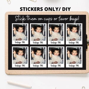 Personalized Photo Stickers, Custom Face Party Decorations, Vintage 40th