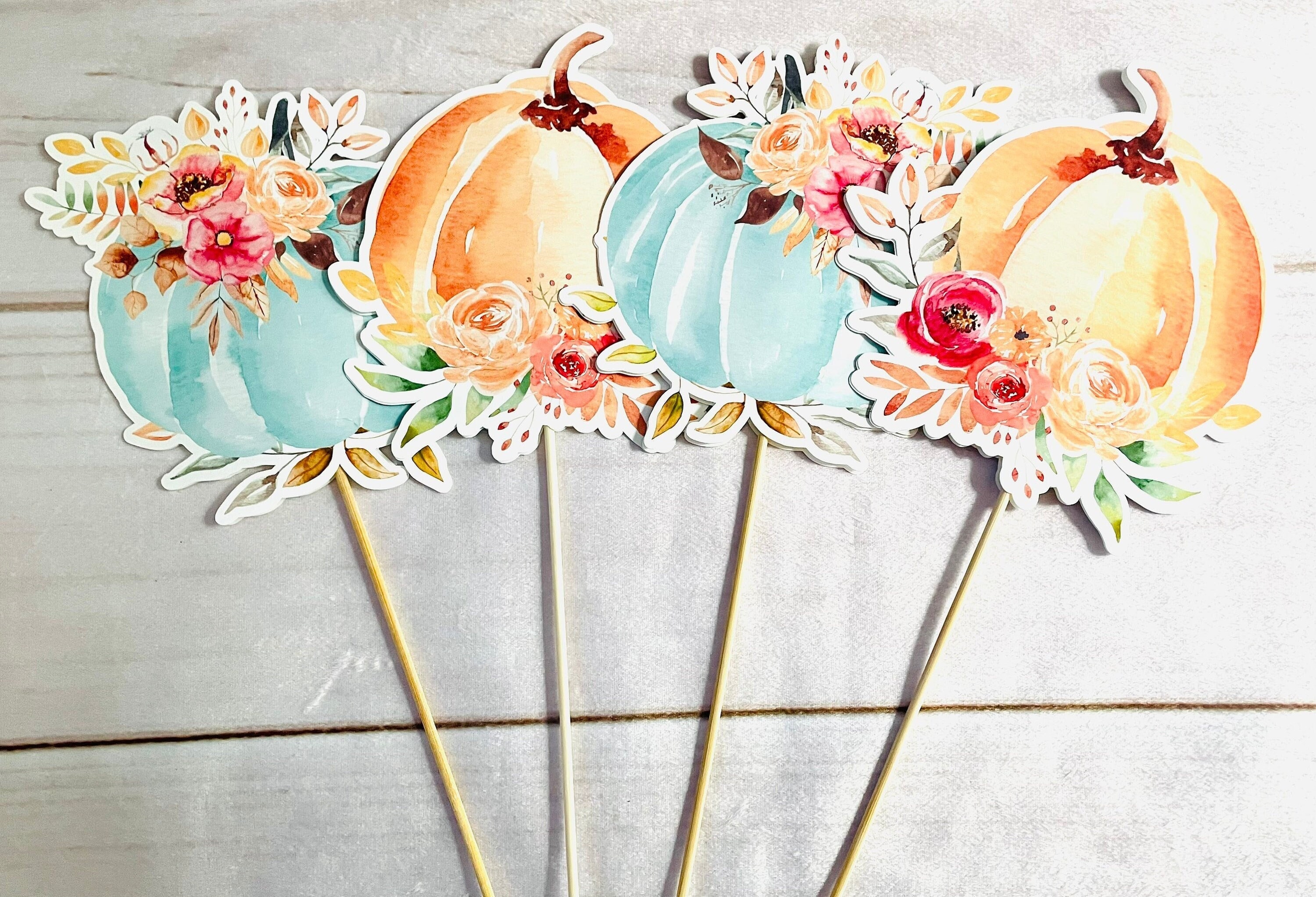 Little Pumpkin Center Piece Sticks Fall Pumpkin Party Fall Baby shower Centerpieces