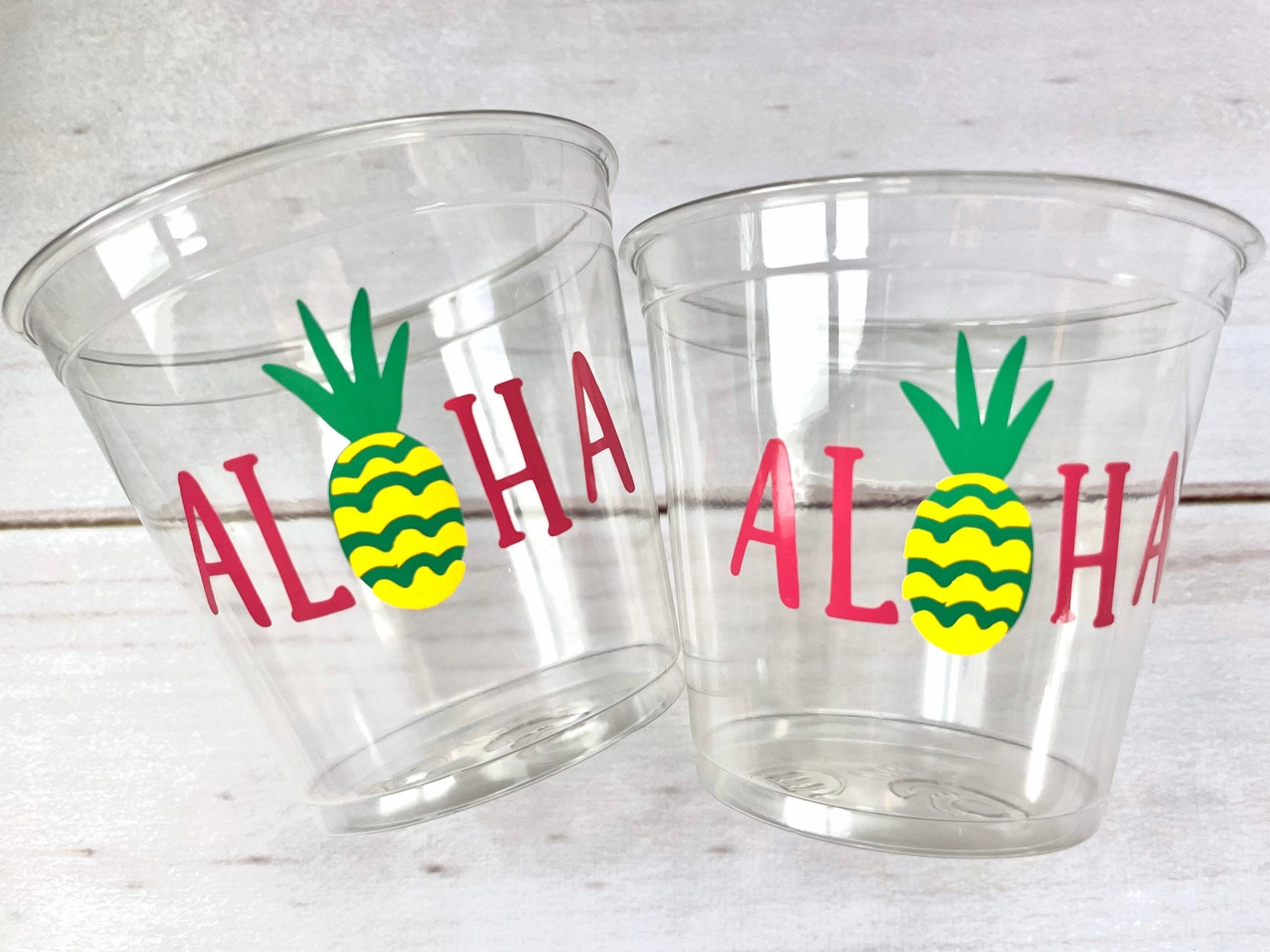 Aloha Cups Luau Party Cups Luau Cups Luau Party Decorations Etsy