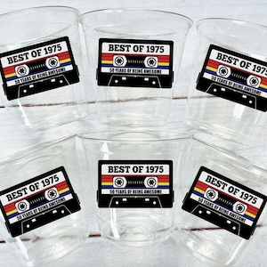50th Birthday Party cups, 50th Birthday Cassette Tape Party, Best of 1974 Birthday, Vintage 50th Birthday, 50th Birthday Party, Small 9oz